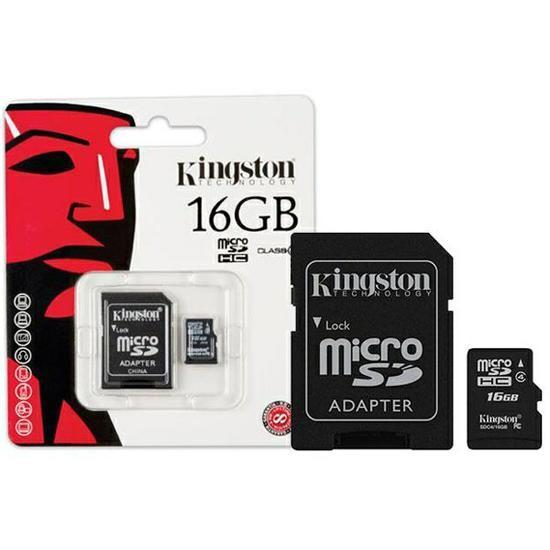 Cartão Kingston Micro SD C/ Adaptador SD 16GB