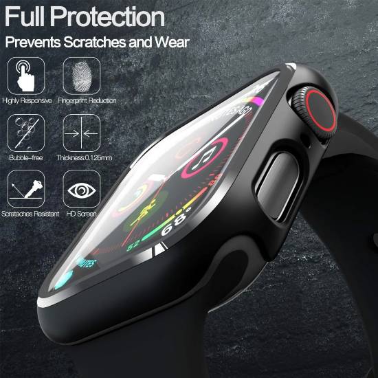 Capa de Proteção com Vidro Temperado para Smartwatch 44 mm