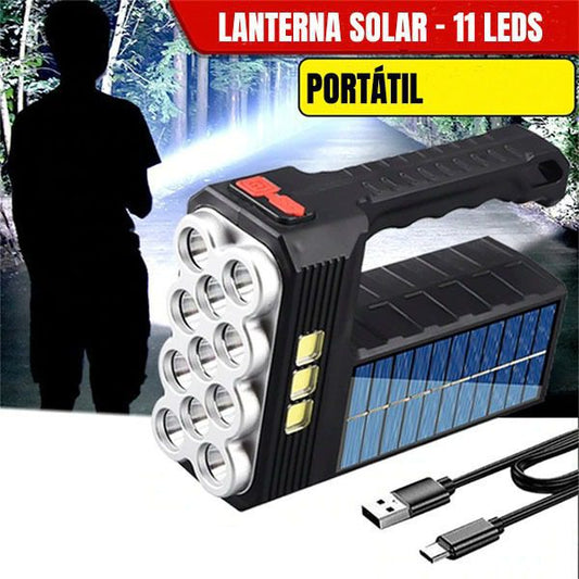 Lanterna Solar 11 LEDS Portátil