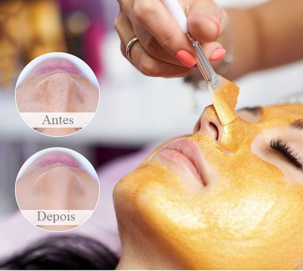 Máscara Facial Dourada