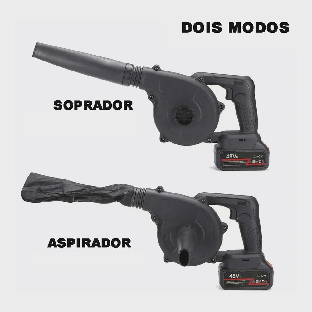 Soprador Aspirador com Bateria Recarregável