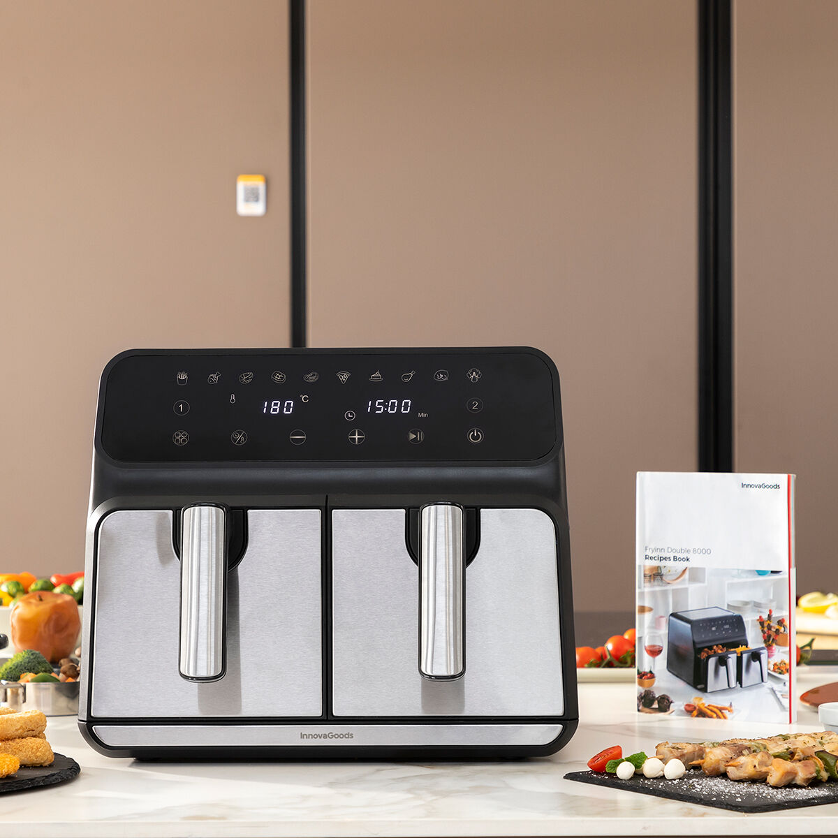 Fritadeira sem Óleo Air Fryer Aço inoxidável 3400 W 8L