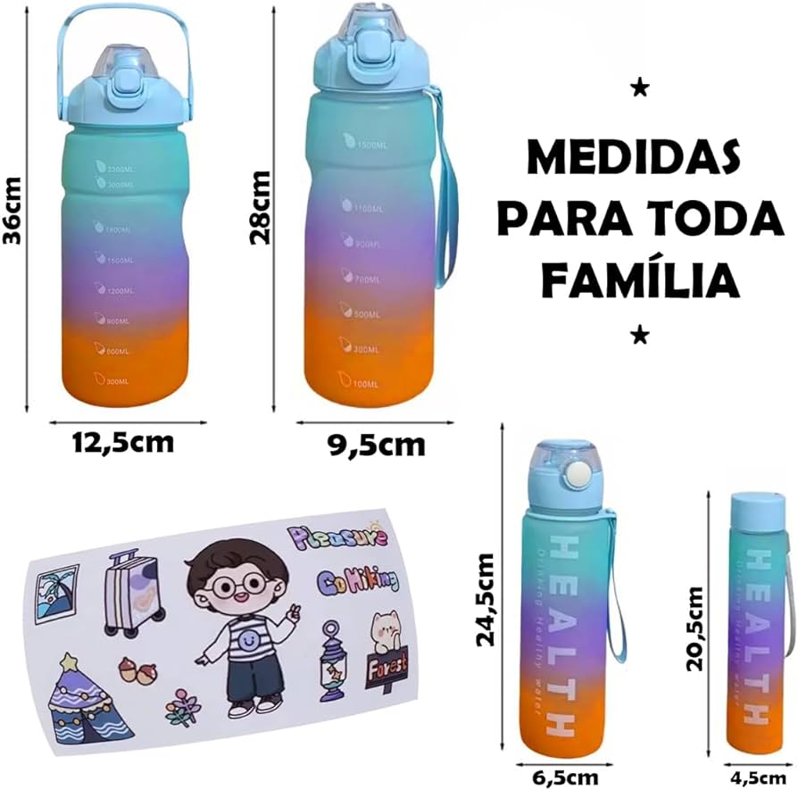 Kit 4 Garrafas Motivacionais