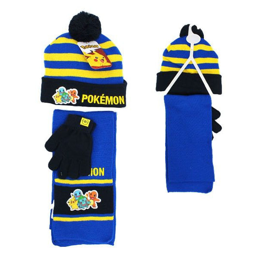 Conjunto Gorro + Cachecol e Luvas Pokémon