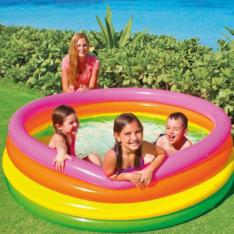 Piscina Insuflável Intex 4 Anéis Cores 168X46cm - 617L