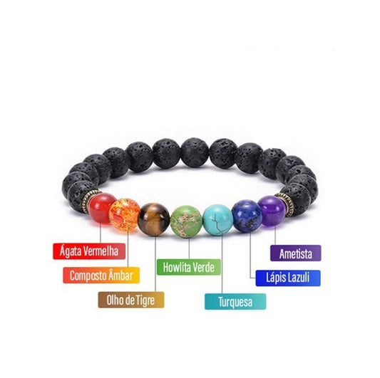 Pulseira Vulcânica dos 7 Chakras